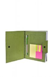 מחברת A-5 ממוחזרת עם תופסן, ניירות דביקים+ עט ממוחזרמתאים לכנסים, אירועים