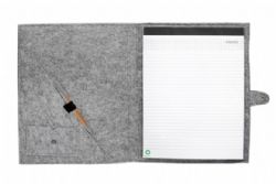 מכתביית A4 מבד קנבס ממוחזר עם עט ממוחזר וסגר מתאים כמוצר פרסום, מתאים לכנסים, אירועים