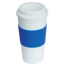 כוס פלסטיק עם חבק סיליקון