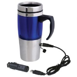 ספל טרמי לרכב חשמלי כולל חיבורים בצבע כחול