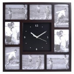 שעון קיר מעץ,שעון עם תמונות,מתנה ליום המשפחה,מתנה ליום הולדת