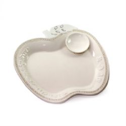 מגש פורצלן להגשה בצורת תפוח,מתנה לראש השנה