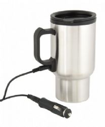 כוס טרמית נירוסטה עם חיבור למצת+USB