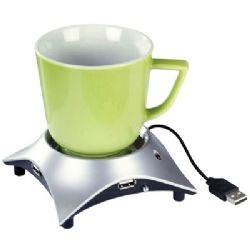 פלטה לחימום קפה עם מפצל USB