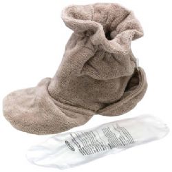 נעלי פליז פינוק עם כרית ג'ל לחימום בז'