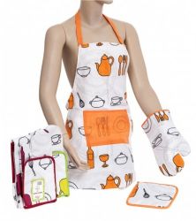 סינר למטבח,כפפה ותחתית לסיר