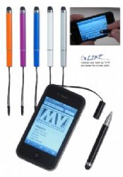 עט עם כרית מגע לסמרטפון,העט עם חוט שמתחבר לטלפון