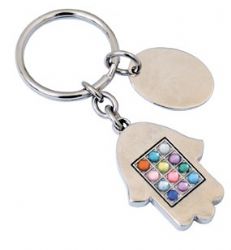 מחזיק מפתחות לארוע,מחזיק מפתחות לכנס,מחזיחזיק מפתחות מיני חמסה עם תפילת הדרך אבני חושן ולוחית חריטה