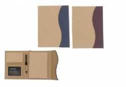 מחברת אורגנית מהודרת עם מחשבון ,עט ממוחזר ודפי ממו מתאים לכנסים, אירועים