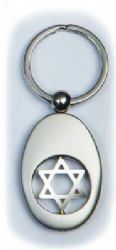 מחזיק מפתחות ממתכת,בצורת מגן דויד