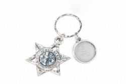 מחזיק מפתחות של מגן דויד וירושלים