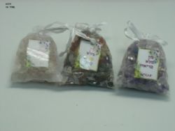 שקית אורגנזה עם אבנים אנרגתיות וברכה,מתנה בכנס