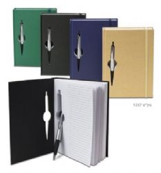 מחברת,בלוק נייר כריכה קשה עם עט משוקע בנייר