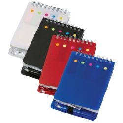 פנקס ספירל עם עט וניירות ממו כמוצר פרסומי,,