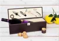 קופסא מעור ליין עם אביזרים,אביזרים ליין,קופסא ויין