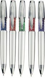 עט לפרסום, כנס, עט עם לוגו  -עט כדורי, גוף פלסטיק מוכסף, מילוי דמוי פרקר