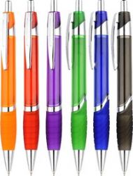 עט לפרסום, כנס, עט עם לוגו  -עט כדורי, גוף פלסטיק צבעוני, אחיזת גומי, מילוי דמו