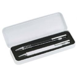 עט לפרסום, כנס, עט עם לוגו  -סט עטי זברה בקופסת מתכת