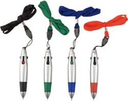 עט תליה, 4 מילויים בצבעים שונים, מנגנון לחיצה מתאים לאירועים, כנסים, ועידות, מוצר קד"מ