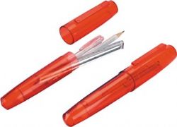 מארז פלסטיק בצורת עט המכיל סרגל, עט כדורי ועפרון מתאים לאירועים, כנסים, ועידות, מוצר קד"מ