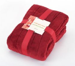 שמיכת מיקרופייבר פרוותית  אריזת מתנה עם סרט תואם