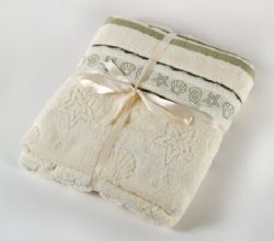 סט מגבות גוף + פנים באריזת מתנה  מגבות ג`קארד איכו