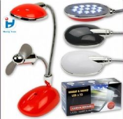 מנורת לד שולחנית עם מאוורר מתאים כמתנה, מתנה ליום הולדת, לכנסים