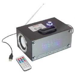 מתנה,מתנה לחג, מתנה ליום הולדת,רמקול סטריאו  עם תאורת פלש ורדיו נטען עם כניסת USB לנגנים השונים.