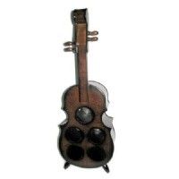 מעמד לבקבוקי יין בצורת  צ'לו -5 בקבוקים