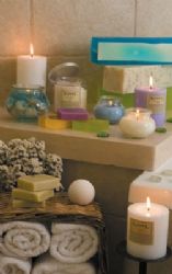 מבחר נרות לספא או לאמבטיה,נרות אווירה,נרות עם ריח טוב לאמבט או כמתנה לעובד