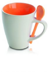 כוס פורצלן עם כפית