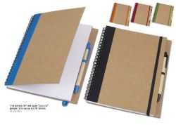 פנקס ספירלה עם עט ממוחזר