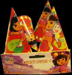 כובעים ליום הולדת דורה 6 יחידות